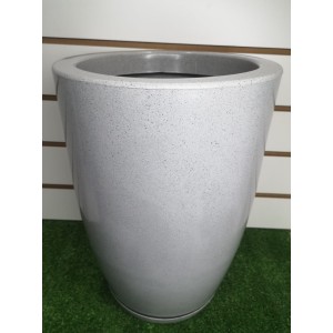 VASO REF383-5 COLUNA Nº4 REDONDO POLIDO C/ PRATO EM POLIETILENO COR CIMENTO A67XL36CM