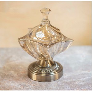 BOMBONIERE AV108 DETALHADA FORM. ESTRELA EM VIDRO AMBAR A26XL20CM