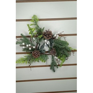 FL GUIRLANDA AN137 NATALINA PEQUENA C/ AMORA BRANCA A30XL30CM