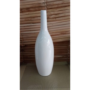 VASO 1163 GARRAFA BRANCO BRILHOSO A41XL12CM