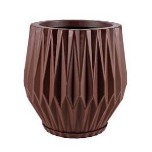 VASO REF136-1 DE ORIGAMI C/PRATO Nº3 A37XL32CM MARROM