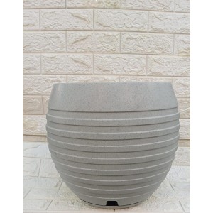 VASO BOJO REF471-5 FRISADO C/PRATO Nº3 CIMENTO A38XL33CM