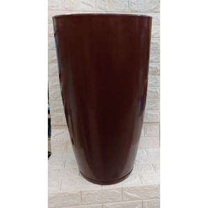 VASO COLUNA REF393-1 REDONDO POLIDO C/PRATO MARROM Nº5 A80XL45CM