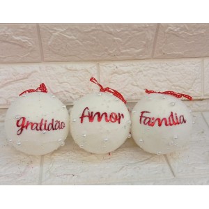 BOLA NBOL10V31 DECORATIVA DE NATAL PEROLA G