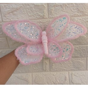 ENFEITE BN375 BORBOLETA ROSA A41CM