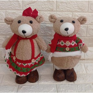 ENFEITE NAT0282 URSO DECORATIVO DE NATAL A42CM