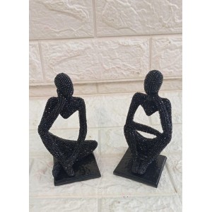 ENFEITE MDOL-07 BONECO ABSTRATO DE RESINA A14,5CM