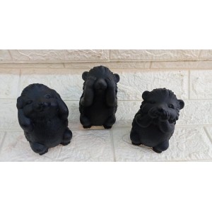 ESCULTURA 16833 OURICO C/3 PÇS A13CM