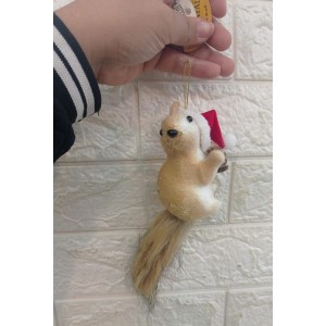 ENFEITE NATALINO NTD13086 ESQUILO C/ GORO E PINHA 06X10,5CM