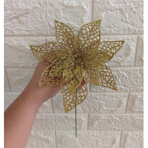 FLOR ACH-0038 DALIA NATALINA DOURADO/VERMELHO/CHAMPAGNE PACOTE C/ 12 UNIDADES