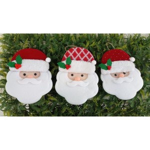 ENFEITE WF1725 PENDENTE CABECA NOEL 20X15CM
