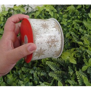 FITA CF740 DECORATIVA FLOCO DOURADO 9,14M