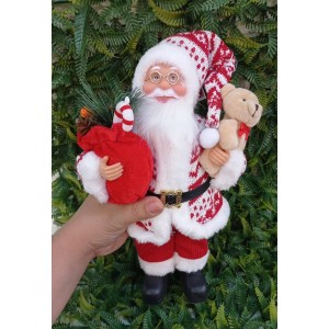 ENFEITE NAT0394 PAPAI NOEL TECIDO POLIESTER 30CM