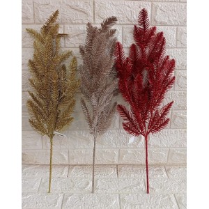 HASTE FG03 DE FOLHAS VERM/DOUR/CHAMPAG C/GLITER 67CM