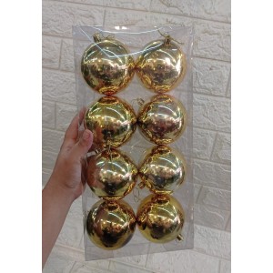 BOLA EB501 ESMALTADA DOURADA C/8 10CM