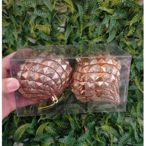 BOLA AB467 NATALINA C/2 GLITTER FORM. BALÃO A10CM