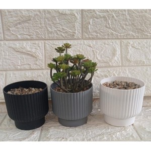 VASO COD3160 PLASTICO C/ PEDRA 9,5X8,5CM