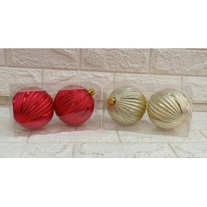 BOLA NTB87533 DECORATIVA KABA SHINE SORTIDA DOUR/VERME C/2 PCS 10CM