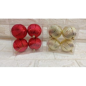 BOLA NTB87532 DECORATIVA KADA SHINE SORTIDA VERM/DOUR C/4 PCS 8CM