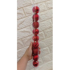 BOLA NBOLTB59V MISTA DECORATIVA VERMELHA C/9 PCS 5CM