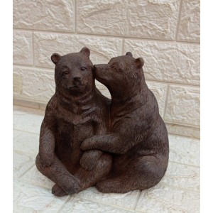 ESCULTURA 21507 URSOS EM POLIRESSINA A23CM