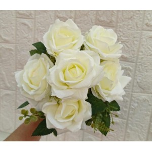 FL BUQUE RH20576 DE ROSA BRANCA C/6 GALHOS A46CM