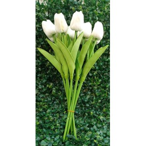 FL BUQUE 0863-89-1 DE TULIPA BRANCA C/10 A36CM