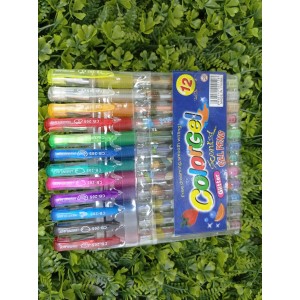 CANETINHAS DE GEL C/GLITTER 12 COLORGEL