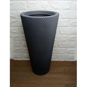 VASO PVP2-CH PILAO VITE CILINDRICO EM POLIETILENO N°2 COR CHUMBO A55XL28,5XB18CM