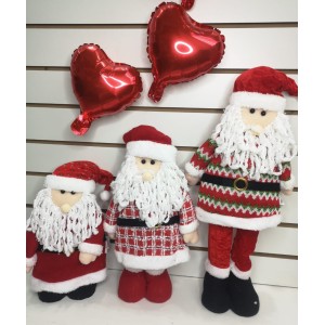 ENFEITE NTD10134 PAPAI NOEL DE PANO C/ LED A57XL29CM